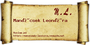 Manácsek Leonóra névjegykártya
